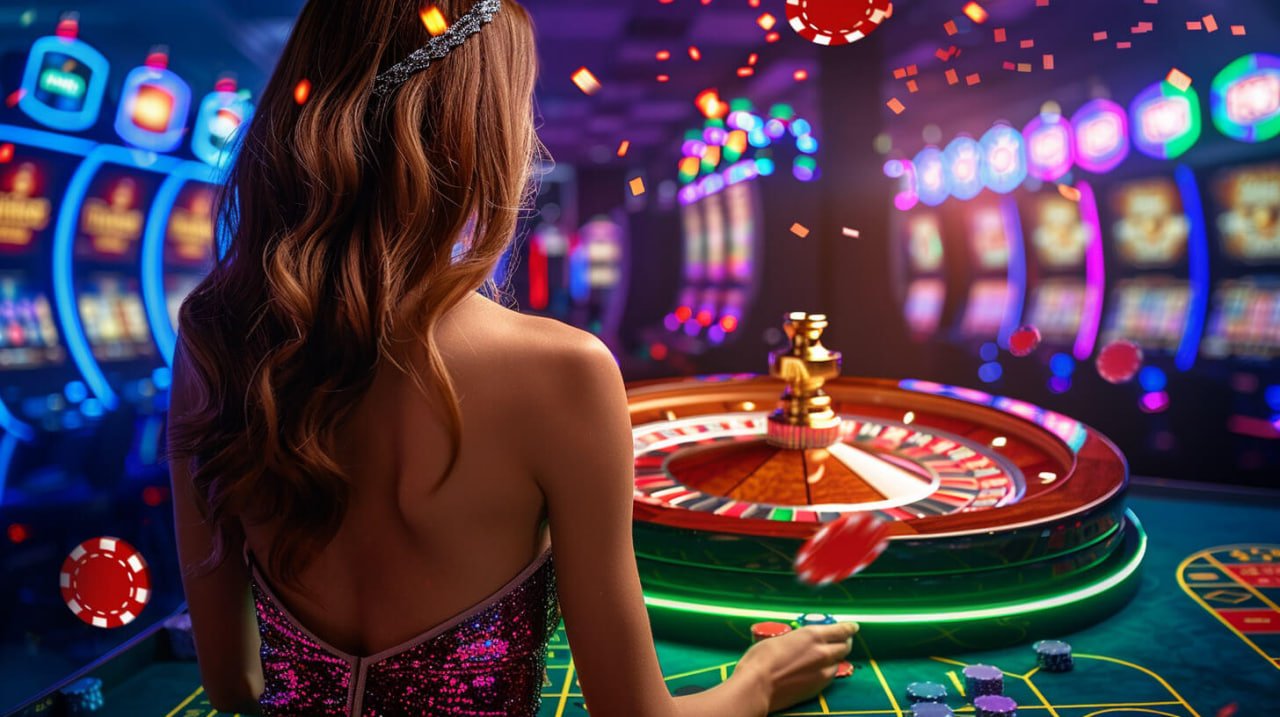 HD live dealer studio with tropical décor and multiple camera angles